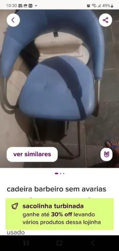Cadeira de barbeiro ou cadeira de barbearia sem avaria.