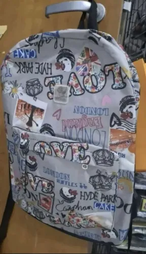 Mochila estampada unissex com 40 cm de comprimento, nova