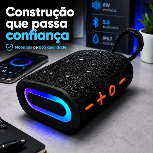 Caixa Caixinha Bluetooth Portátil Pequena Potente Preto Go4