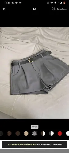 Short Cinza