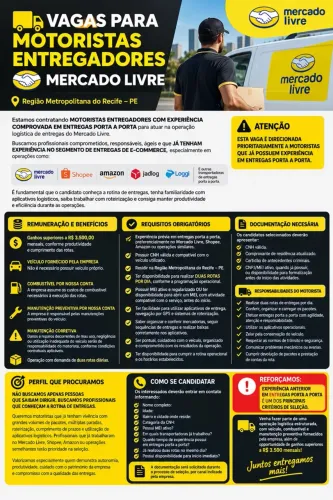 Vaga para motorista/entregador 