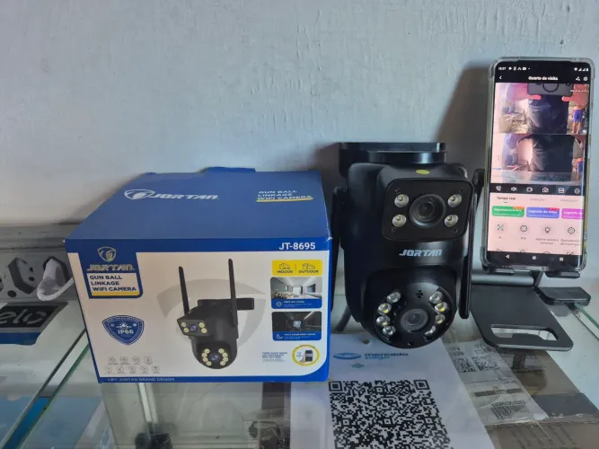 Câmera de Segurânça Wi-fi 2 Lentes 360° Acesso Remoto Via Celular