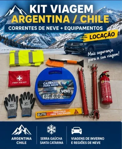KIT VIAGEM ARGENTINA/CHILE | CORRENTE NEVE + CAMBÃO | LOCAÇÃO