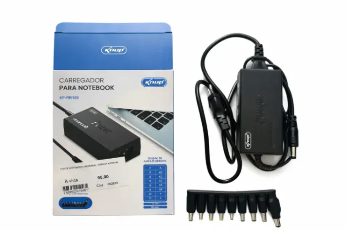 Fonte Universal Notebook 9 Plugs Diferentes 120w Kp-rr100 Preto