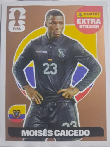 Figurinha Extra Sticker MOISÉS CAICEDO, Bronze. Copa do Mundo 2026.