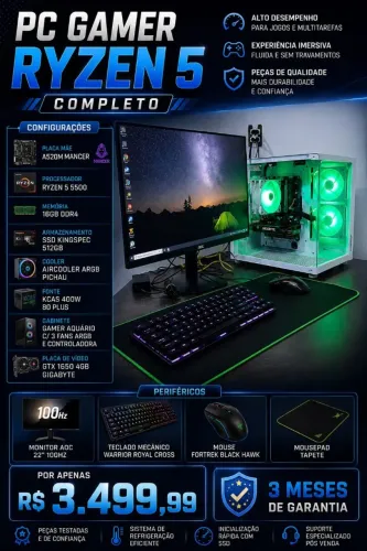 PC GAMER RYZEN 5 COMPLETO 