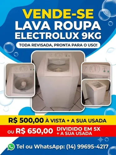 Lava roupa 9kg revisada higienizada