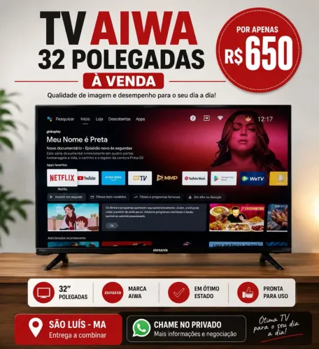 Vendo tv Aiwa smart estado de novo