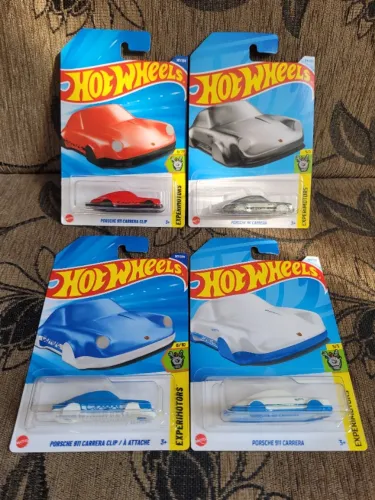 Coleção 4 Porsche 911 Carrera (Chaveiro) lacrados Hot Wheels.