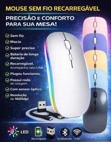 Mouse sem fio, sensor Óptico B-Max,  recarregável 615