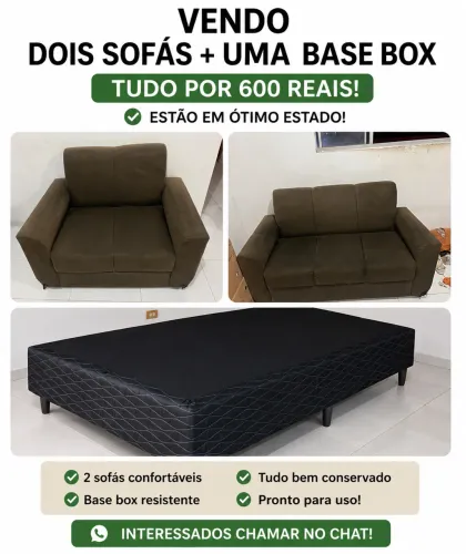 Vendo dois sofá e uma base box