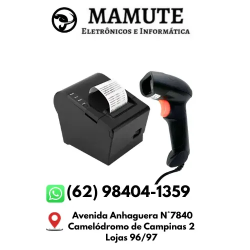 Kit Impressora Não Fiscal Térmica 80mm Usb + Leitor Código Barras com Fio USB