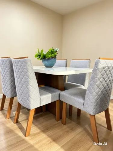 Mesa com 6 cadeiras novas - Entrega em 24h