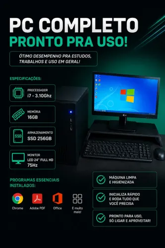 COMPUTADOR COMPLETO - PROC. i7 + 16GB DE RAM