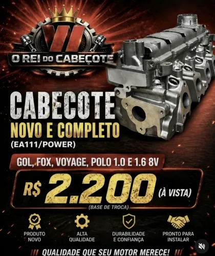 Cabeçote NOVO e COMPLETO de GOL G5 1.0 8v ( Power) (Ea111)