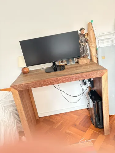 Mesa Escrivaninha - aparador de Madeira Maciça - Estilo Demolição - 90 × 50 cm