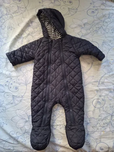 macacão quentinho impermeável bebê azul marinho 3-6 meses
