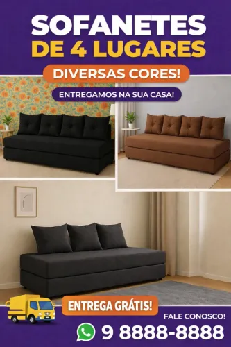 Sofá-cama (Sofanete) 4 lugares mega promoção maluca, entrega imediata pague na sua casa!!