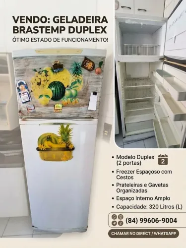 GELADEIRA BRASTEMP DUPLEX À VENDA! - 320 LITROS (L)
