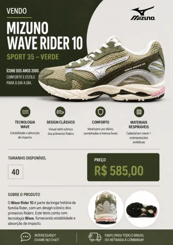 Tênis Mizuno Wave Rider 10