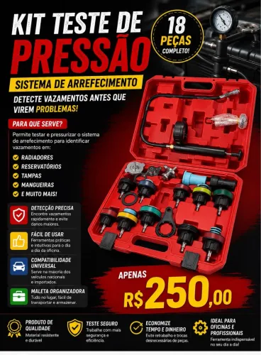 Kit teste de pressão, 18 peças