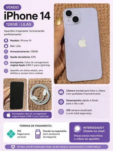 Vendo iPhone 14 eu nunca mexido em perfeito estado