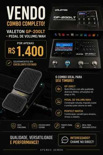 VALETON GP200LT + PEDAL DE VOLUME/WAH