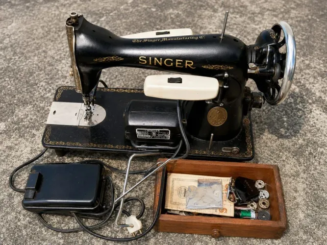 Máquina de Costura Singer Antiga - Ótima para Uso ou Decoração