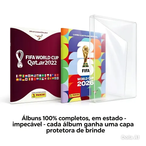 ÁLBUNS COPA DO MUNDO 2022 E 2026 COMPLETOS + ATUALIZAÇÃO + LEGENDS + COCA + BRINDE
