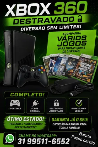 Xbox 360 destravado barato