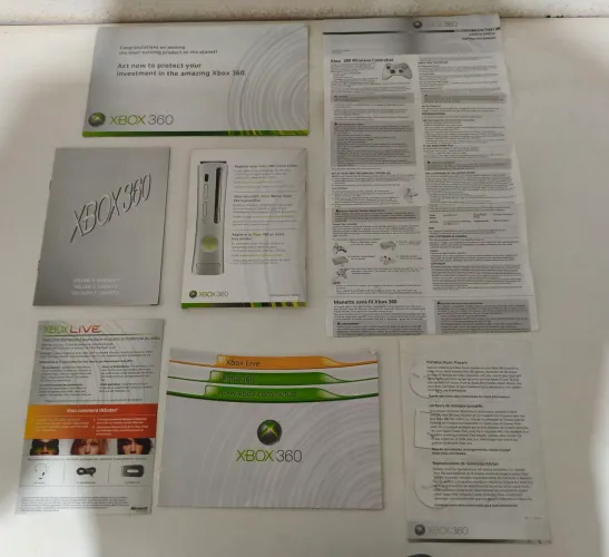 Conjunto de manuais originais do Xbox 360