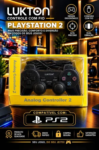 Controle para Playstation 2 com fio Novo Promoção