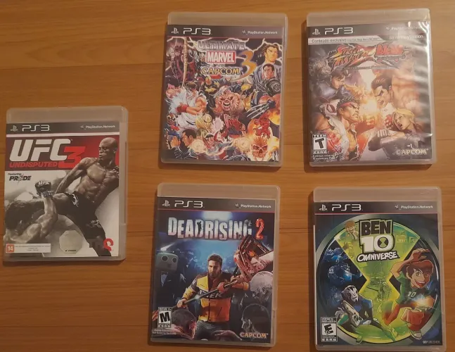 Kit/Lote 5 Jogos Playstation 3 PS3 Originais: UFC Deadrising 2 Ben 10 Omniverse Marvel vs
