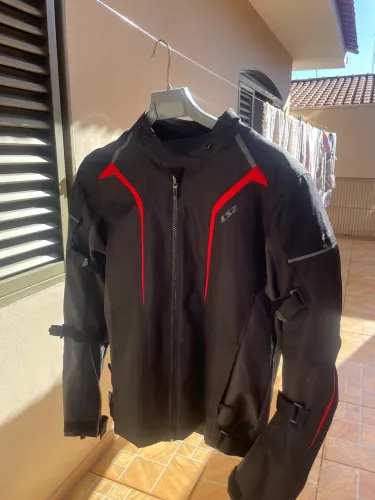 Jaqueta LS2 para Motociclista Preta/Vermelha - Excelente Estado