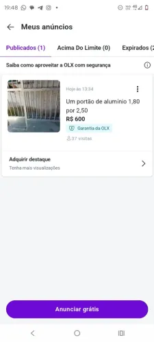 Vai bem é um portão de alumínio de duas partes de fechadura