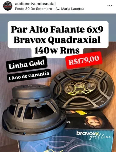 Promoção Par Alto Falante Bravox Oval 6x9 B4X69G Gold 140w Rms carro Caixa Trio Tampa Mala