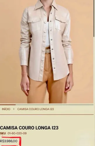 Camisa em couro manga longa Fillity