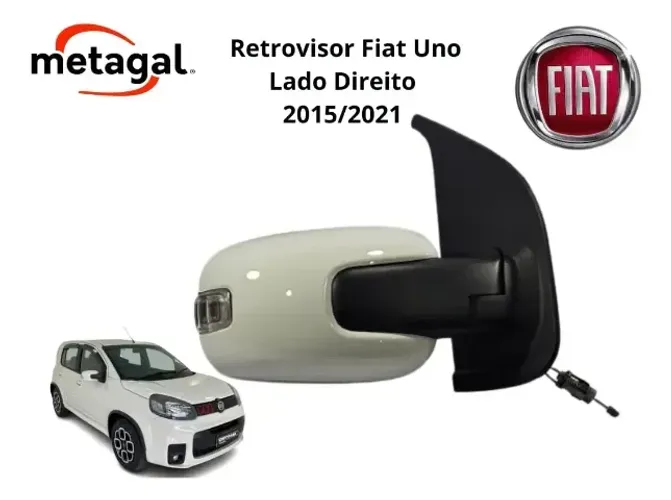 Retrovisor Fiat Uno Manual Com Pisca 2015 2016 2017 2018 Ld (Usado)