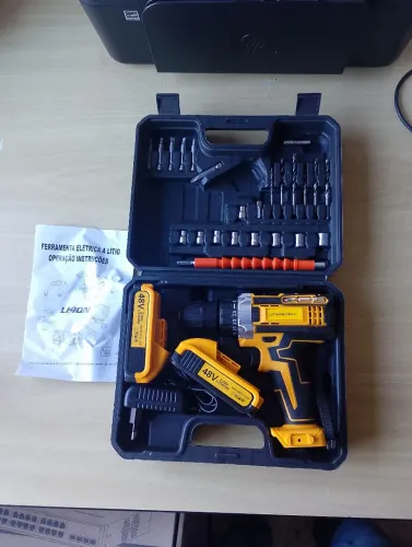 Furadeira e Parafusadeira Sem Fio 48V com 2 Baterias + Maleta Completa | Nova