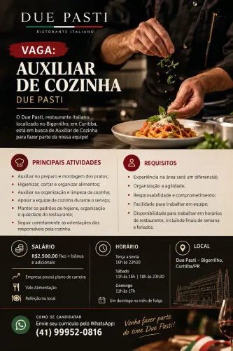 Auxiliar de cozinha