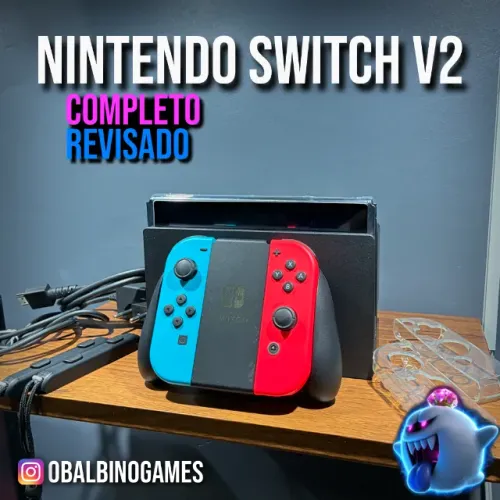 Nintendo Switch V2 - Desbloqueado, Completo e Revisado.