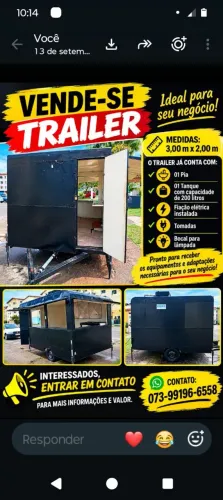 Vendo Trelher no Retrô, 03 MetrosIlhéus, Por 02 Metros, 12 Mil, Ilheus ba.