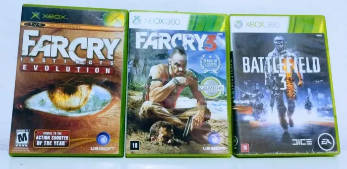 Kit 3 jogos originais Xbox 360 Farcry + Farcry 3 + Battlefield 3 Games Fisicos