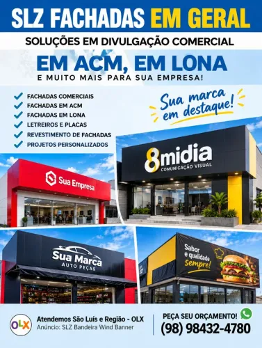 Fachada, placa, acm e pvc