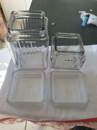 Potes de vidro para mantimentos 