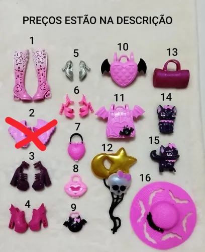 Acessórios variados Draculaura G3 Monster High ( LEIA A DESCRIÇÃO)