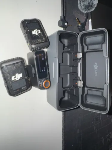 Microfone DJI Mic 2 - Kit Completo (2 TX + 1 RX + Case) 32-Bit Float - Impecável
