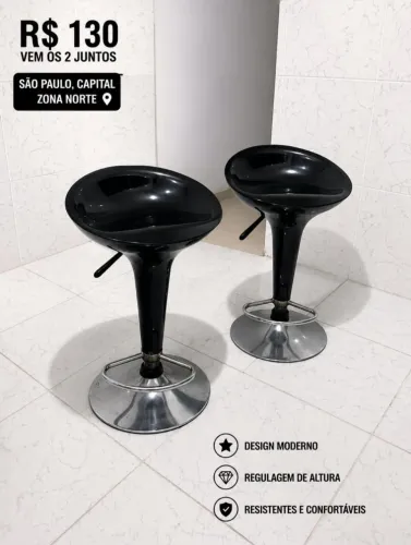 BANQUETA GIRATÓRIA PRETA