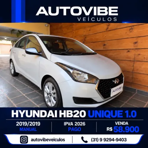 Hyundai HB20S Unique 1.0 Flex 12V Mec. 2019