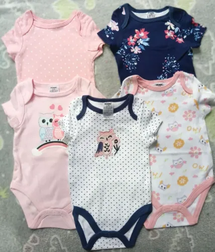 Kit 5 bodys infantil para menina - Corujinha